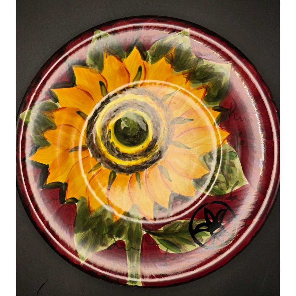 Vintage Tabletops Unlimited Boulevard Sunflower Salad Plate Hand Painted 8.5"